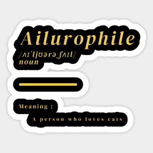 Word Ailurophile Sticker